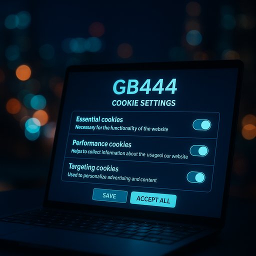GB444 cookie settings overview on screen